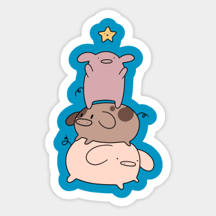 Star and Piggy Pile Sticker